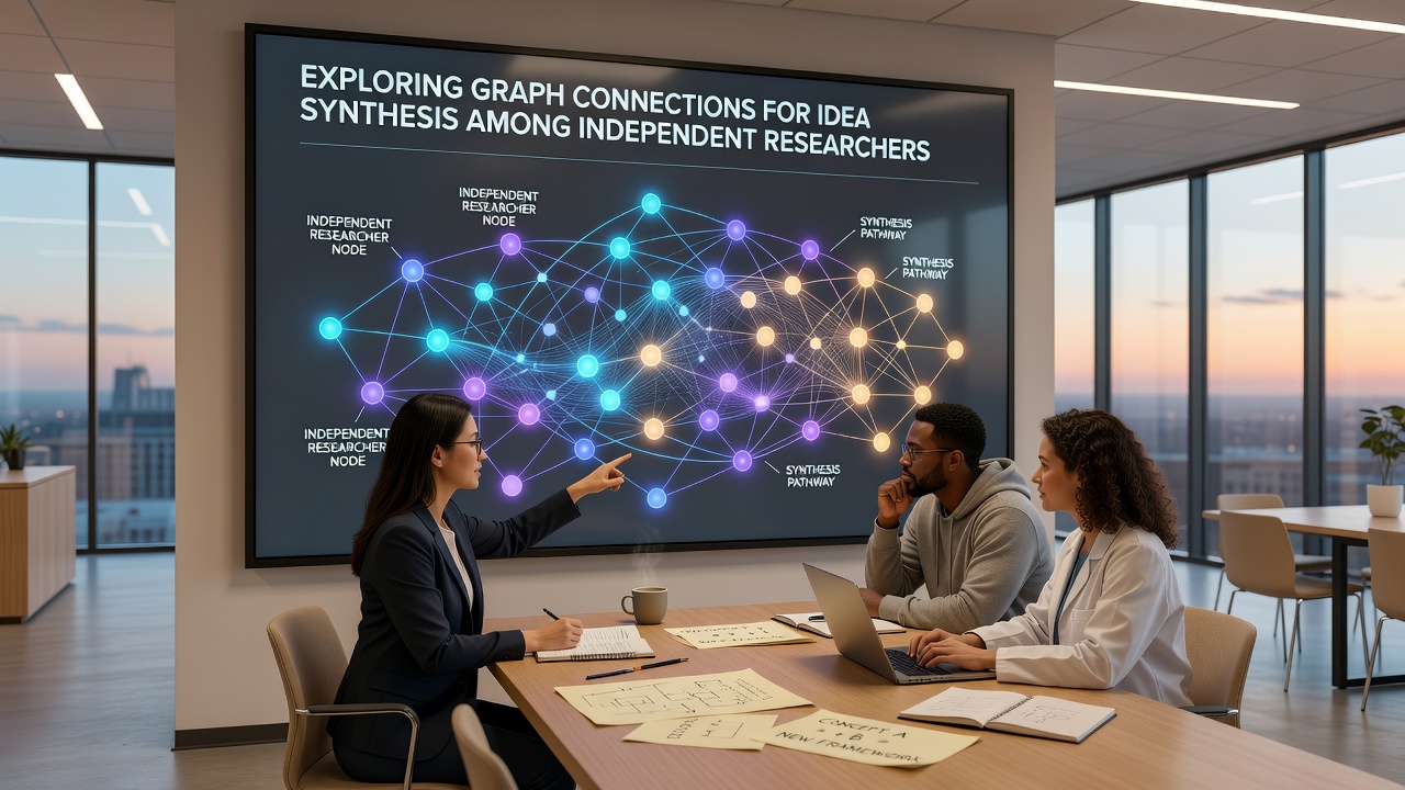 Researcher reviewing interconnected graph nodes on a digital workspace
